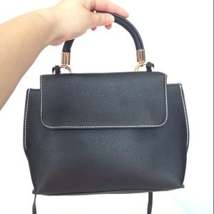 Black/Gold Satchel with handle and strap